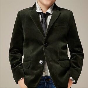 Crewcuts Kids Forest Green Velvet Blazer
